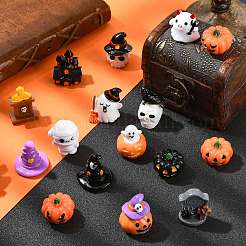 32 Stück 16 Stile Halloween-Dekorationen aus Kunstharz.&nbsp;DJEW-CJ0001-04