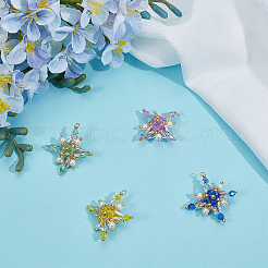 4 pendentif tétraptère en perles de verre&nbsp;PALLOY-GO00065