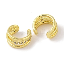 Boucles d'oreilles en laiton micro pavé de zircone cubique transparente pour femmes&nbsp;EJEW-I305-32G