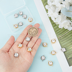 16 Stück 2 Farben 304 Edelstahl Pavé klar Zirkonia Verbinder Charms&nbsp;STAS-UN0056-06