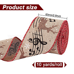 1 Rolle bedruckte Polyester-Imitat-Sackleinenbänder&nbsp;OCOR-GO0001-08