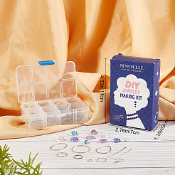 DIY-Sets zur Herstellung von Ohrringen aus Glas mit lila Motiven&nbsp;DIY-SC0014-36P