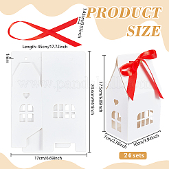 Boîtes à bonbons en papier en forme de maison avec fenêtre&nbsp;CON-WH0095-237B