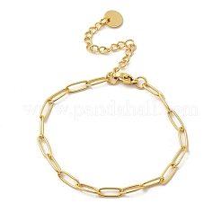 3.5 mm lange Messing-Büroklammerkettenarmbänder&nbsp;BJEW-P358-01G