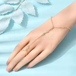 Messing-Armbänder mit Mikropflaster und Zirkonia&nbsp;BJEW-C156-01G-03
