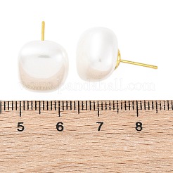 Boucles d'oreilles à tige carrées en laiton et plastique pour femmes&nbsp;EJEW-G425-01G-02