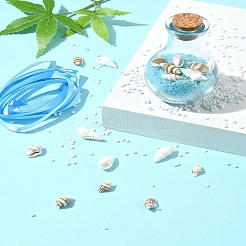 Kits de fabrication de bouteilles de souhaits à faire soi-même avec perles en verre et coquillages sur le thème de la plage et de l'océan&nbsp;DIY-FS0007-57