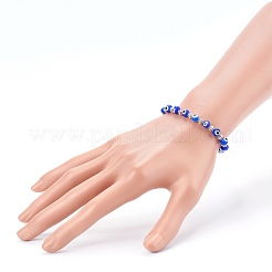 Handgemachte runde Armbänder mit Bunte Malerei-Perlen des bösen Blicks&nbsp;X-BJEW-JB05974-02
