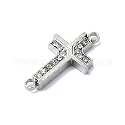 Breloques de connecteur en strass cristal en acier inoxydable 304&nbsp;STAS-Z065-02P-03