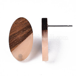 Accessoires de boucles d'oreilles en résine et bois de noyer&nbsp;MAK-N032-005A-H03
