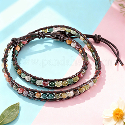 Natürliche indische Achat-Armbänder mit runden Perlen&nbsp;BJEW-WH20001-14A