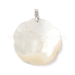 Pendentifs en coquille blanche naturelle&nbsp;BSHE-E029-03P-02