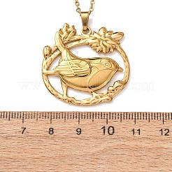 Colliers à pendentif en acier inoxydable 304 avec chaîne câble pour hommes et femmes&nbsp;NJEW-K308-03E-G