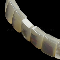 Bracelets extensibles rectangulaires en coquillages blancs naturels&nbsp;BJEW-N030-01A