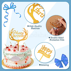 3 Stück Kuchendekoration aus Acryl in 3 Stilen.&nbsp;FIND-TA0010-38B