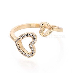 Manschettenringe aus Messing mit Mikropavé-Zirkonia für Damen&nbsp;KK-T071-73G