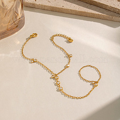 Braccialetti da donna in acciaio inossidabile 304 con pavé di zirconi cubici trasparenti.&nbsp;TS4322