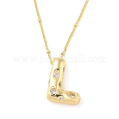 Collane con pendente in ottone micro pavé di zirconi chiari&nbsp;NJEW-Z038-01G-L