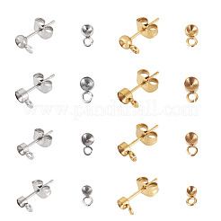 32 stücke 8 arten 304 edelstahl stud ohrring Zubehörse&nbsp;STAS-TA0002-96