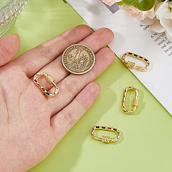 4 Stück Messing Micro Pave Zirkonia Schraubkarabiner Verschluss Charms&nbsp;ZIRC-DC0001-35