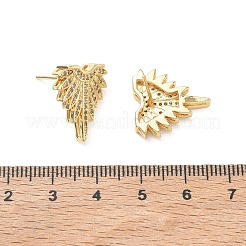 Boucles d'oreilles en laiton avec micro pavé de zircons cubiques pour femmes&nbsp;EJEW-A168-06G
