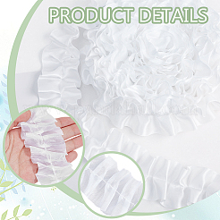 Ruban de dentelle à volants en polyester de 5 mètre&nbsp;OCOR-WH0091-76C