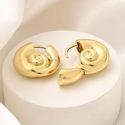 Creolen aus Messing mit Spiralmuschel-Design&nbsp;EJEW-H143-22G