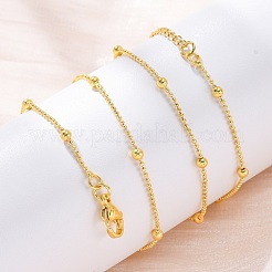 Collane con catene a sfere in ottone per donna&nbsp;NJEW-D302-66G