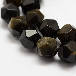 Natürliche goldenen Glanz Obsidian Perlen Stränge&nbsp;G-G682-27-8mm