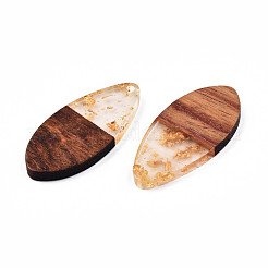 Colgantes de resina transparente y madera de nogal&nbsp;RESI-N025-032-A01