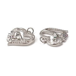 Pendenti in ottone con pavé di zirconi cubici in ottone&nbsp;KK-E068-VB009