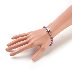 Braccialetti ametista naturale perline&nbsp;BJEW-JB03954-03