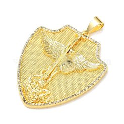 Pendentifs religieux en laiton micro-pavé de zircon cubique transparent de grande taille&nbsp;KK-A303-10D-G
