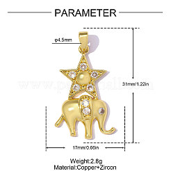 Pendentifs en laiton zircon cubique transparent&nbsp;CU-OY001-51G