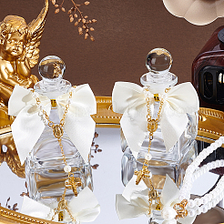 14 quadratische Parfüm-Aromatherapie-Flasche aus Glas&nbsp;AJEW-GA0009-43
