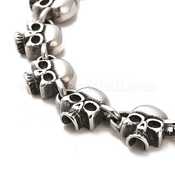 Bracelets à maillons en acier inoxydable 304 avec tête de mort&nbsp;BJEW-E094-09AS