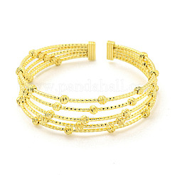 Bracelets à manchette ouverte en laiton plaqué multi-brins pour femmes&nbsp;BJEW-P322-02G