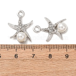 Anhänger aus Legierung und ABS mit Imitationsperlen und Strassen&nbsp;FIND-K030-18E-P