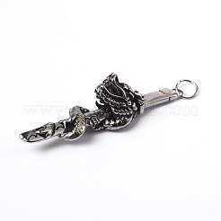 Pendentifs de grande taille en acier inoxydable chirurgical 316&nbsp;STAS-L184-024