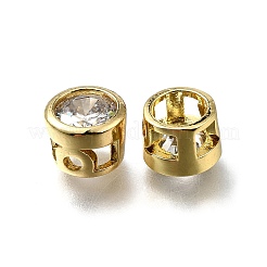 Messing Micro Pave klare Zirkonia Perlen&nbsp;LS-ZIRC-I070-070G