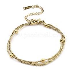 Bracciali a catena in corda di acciaio inossidabile 304&nbsp;BJEW-R003-04G-02