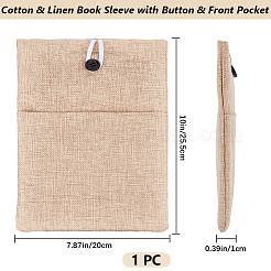 Custodia per libri in cotone e lino con bottone e tasca frontale&nbsp;ABAG-WH20005-14B-02
