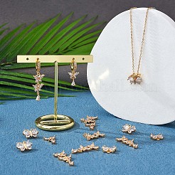 8 pièces papillon cubique zircone pendentif à breloque insecte charme laiton micro pave cubique zircone pendentifs pour bijoux collier bracelet fabrication artisanat&nbsp;JX395A