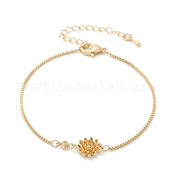 Messing Micro Pave Zirkonia Geburtstagsblumen Gliederarmbänder&nbsp;BJEW-U031-01G-11
