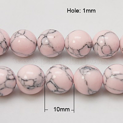 Filo di perline turchesi sintetici&nbsp;TURQ-H038-10mm-XXS04