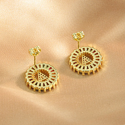 Pendientes de latón con circonitas cúbicas de colores&nbsp;WG39B88-01
