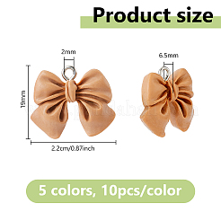 Colgantes de resina opaca 50pcs 5 colores&nbsp;RESI-DC0001-48