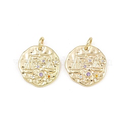 Breloques en laiton zircon cubique micro pavé&nbsp;CU-CBA764E-03-G