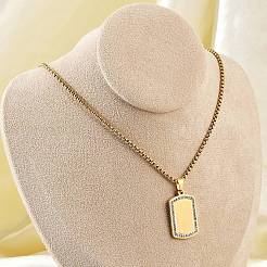 Collar con colgante de la Virgen María en acero inoxidable 201 con micropavé de circonita cúbica transparente para hombre&nbsp;NJEW-S387-01G