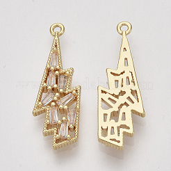 Pendentifs avec zircon cubiques à micro-pavés en laiton&nbsp;ZIRC-S064-011